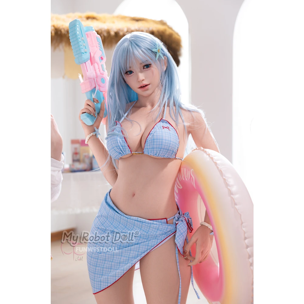 Sex Doll #038Sj-Alice Funwest Doll - 159Cm / 5'3&Quot; A Cup Full Silicone - Realistic Skin Texture Available 1 Funwest #038Sj Alice 159Cm Sex Doll With Blue Hair And Blue Eyes