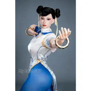 Game Lady 47_1 Chunli 169cm figure with dark hair buns, expressive eyes, and a blue and white character-inspired design