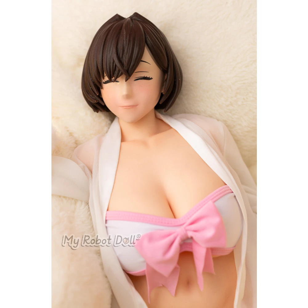 Qita Sex Doll Nana - 42Cm / 1'5&Quot; Full Silicone 3 Qita Toy Nana 42Cm Silicone Anime-Style Doll With Sculpted Brown Bobbed Hair, Closed Eyes, And A White Top Trimmed In Pink With A Large Bow.