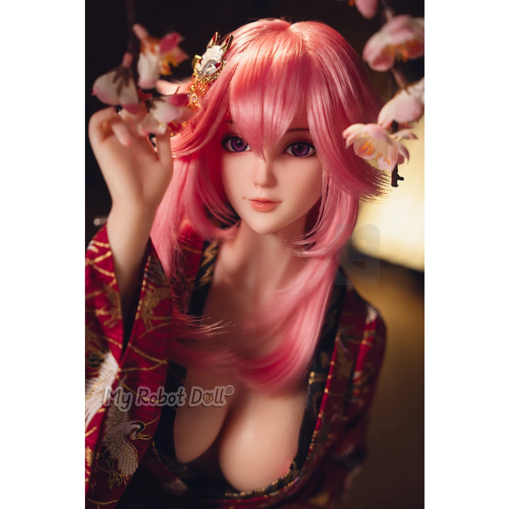 Bc Dolls G01A-Yae Miko - Gs76B 76Cm / 2'6&Quot; Full Silicone Mini Doll 29 Bc Dolls G01A Yae Miko 76Cm Anime-Style Doll With Long Pink Hair, Purple Eyes, Ornate Gold Hair Accessory, And Red-And-Black Robe-Inspired Outfit.