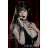 Mmx Doll Monica Standard Series - 164Cm / 5'5&Quot; G Cup - Full Silicone - Real Skin Texture 69 Mmx Doll Monica 164Cm G Cup With Long Black Hair, Dark Makeup, Black Crop Top, Black Shorts, Layered Chokers, Chain Accessories, And Patterned Thigh-High Stockings.