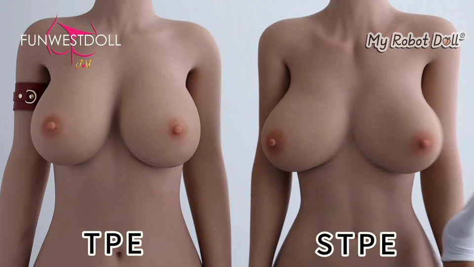 Side-By-Side Funwest Doll Torsos Labelled Tpe And Stpe.